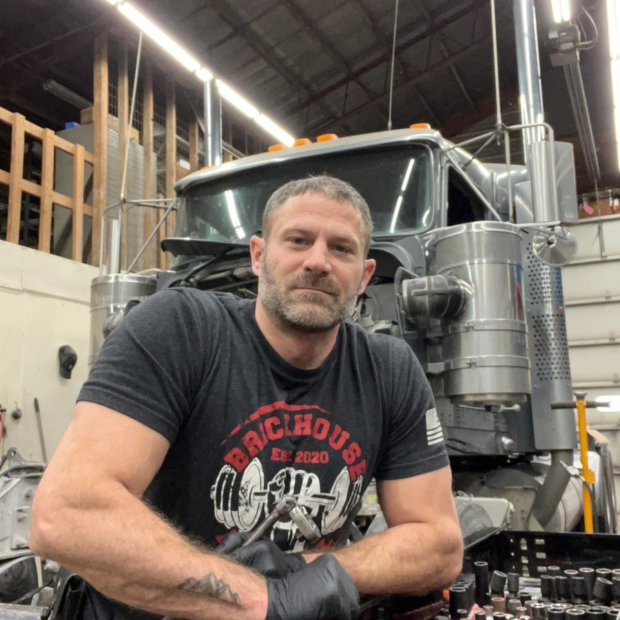 Jeff Wenger, owner of Wenger Truck Service, in the shop